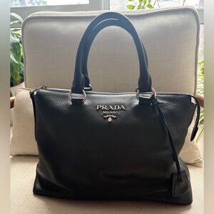 Prada Vitello Daino Leather Top Handle Bag
